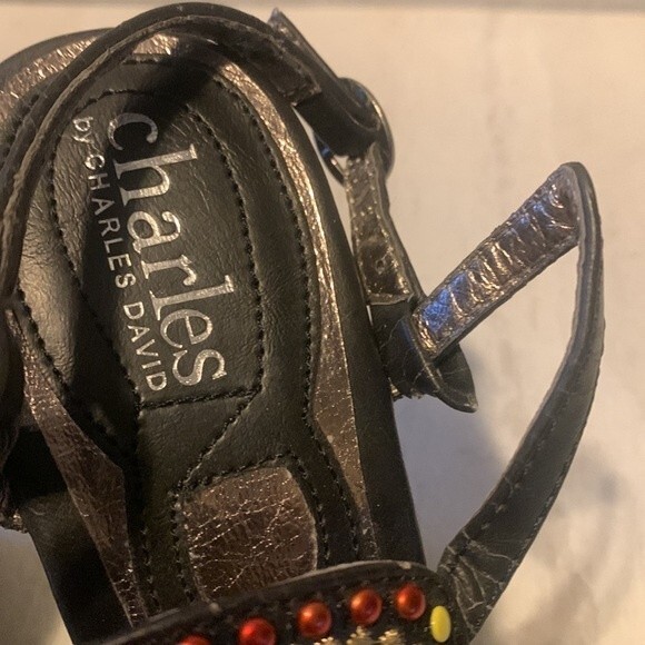 CHARLES by Charles David Women's Black Aztec Boho Southwestern Sandals US 8 - Picture 15 of 16